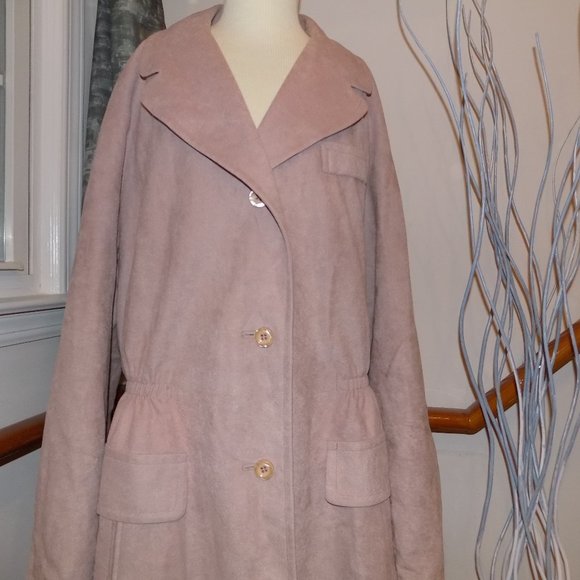 ROYAL SWADE Microsuede Blush Pink Coat Women's Plus Size 1X? - Picture 5 of 6